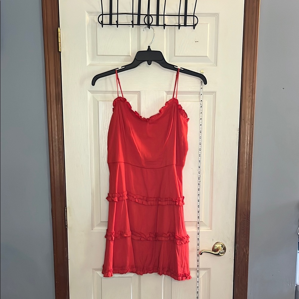 NWT-Francesca's-XL-Red-Spaghetti Strap, tiered ruffles, mini dress/Sundress. - Picture 2 of 12